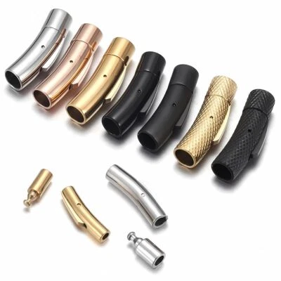 KÖNIG DESIGN Chiusura a pressione a leva in acciaio inox chiusura gioielli cinturino in pelle chiusura bracciale