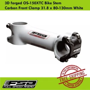 FSA 3D forged OS-150XTC Bike Stem Carbon Front Clamp 31.8 x 80-130mm White - Picture 1 of 1