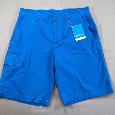 Pantalones Cortos Columbia Para Hombre 32 Carga 10" Frente Plano Rojo Bluff Algodón Omni Tono NUEVO Foto 1 de 4