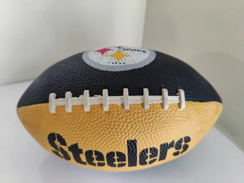 NFL Pittsburgh Steelers Black Gold Mini 9" Football  w/ Steelers Logo Cover