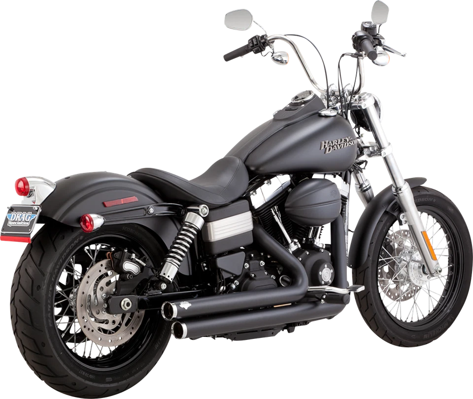 Vance & Hines Harley Dyna 06-17 Bigshots交错黑色 PCX 全系统排气 — 第 1/1 张图片