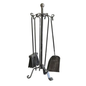 Accessori/Gruppo camino/caminetto in ferro battuto con supporto 4 Pz - Foto 1 di 1