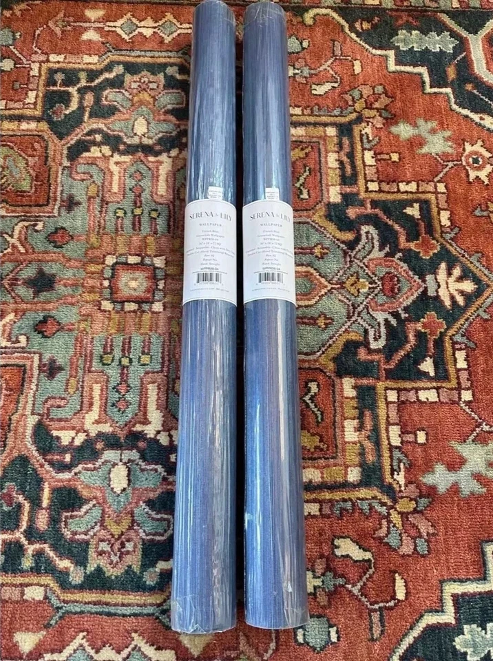 NUEVO Revestimiento de pared de tela de hierba maciza Serena & Lily - azul francés Foto 1 de 1