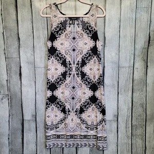 R & M Richards Dress Womens Size 8 Black Taupe Knee Length Sleeveless Dress - Picture 1 of 9