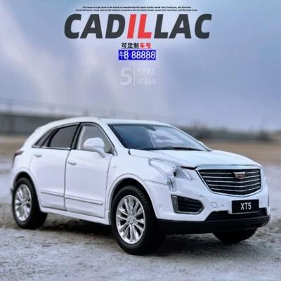 New 1/32 JKM Cadillac XT5 SUV Diecast Car Model Kids Toy Gift White/Black - Image 1 of 4