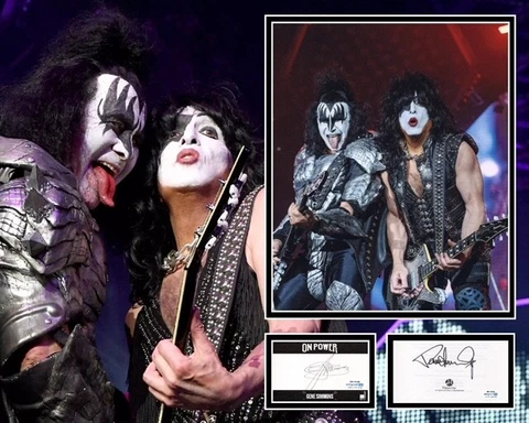 PAUL STANLEY & GENE SIMMONS SIGNED KISS PHOTO MOUNT UACC REG 242 ALSO ACOA Cover