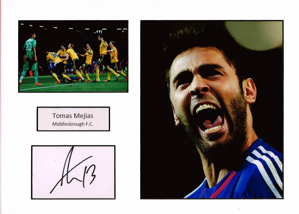 Tomas MEJIAS SIGNED Autograph 16x12 Mounted Card + Dealer COA Middlesbrough FC - Image 1 of 1
