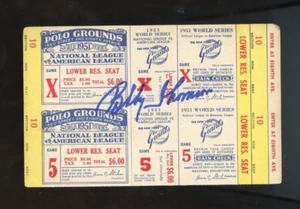 1951 World Series Game # 5 Proof Full Ticket | Bobby Thomson Auto Signed - Picture 1 of 1
