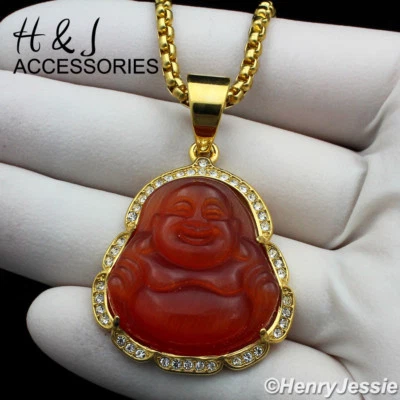 Colgante de diamantes de imitación cornalina cadena caja chapado en oro de 3 mm de acero inoxidable de 18-36"*117 Foto 1 de 4