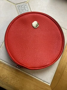 NIB Red Round Shiseido Ginza Tokyo Cosmetics Travel Bag /Makeup Pouch Limited - Picture 1 of 3