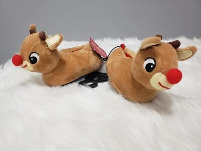 NUEVO Rudolph Rojo Nariz Reno Navidad Zapatilla Bebé Infante 2 Niño Niña Familia Foto 1 de 4
