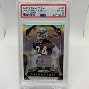 2019 Panini Prizm Silver Auto Rookie RC Johnathan Abram PSA 10