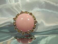 Pastel Pink Ice Rhinestone Moonglow Lucite Vintage 50's Flower Brooch 852m2