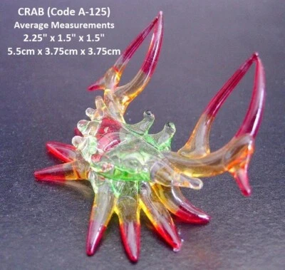 Multicoloured Glass CRAB Sea Life Handmade Decorative Art Glass Ornament Figure - Image 1 of 4