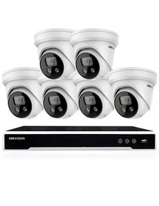 Hikvision 8Ch 4TB NVR 6MP 6x IP Acusense Outdoor 2.8mm CCTV Dome Kit OzStock - Picture 1 of 7