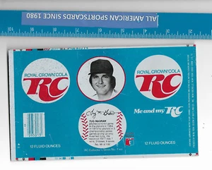 Tug McGraw 1977 Philadelphia Phillies Royal Crown Cola hoja de soda sin cortar - Imagen 1 de 2
