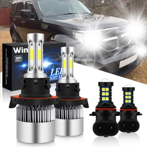 For Dodge Nitro 2007 2008 2009 - White Combo LED Headlight + Fog Light Bulbs Kit - Picture 1 of 9