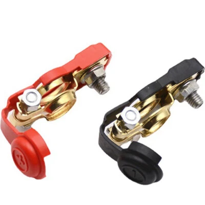 1Pair Car Copper Battery Terminal Cable Clamp Clip Quick Connector Adjustable - Image 1 of 4