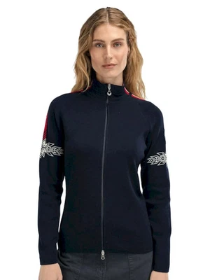 NEW Women's M Dale Of Norway OL Spirit 100% Merino Wool Sweater Jacket Navy/Red - Image 1 of 4