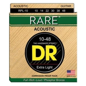 DR Strings Rare RPL-10 Corde per chitarra acustica bronzo fosforo 10-48 - Foto 1 di 6