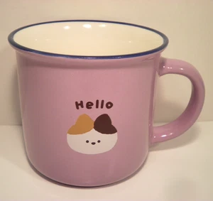 Tazza tazza Hello Calico gatto viola caffè blu gattino gattino ceramica 13 once grande - Foto 1 di 7