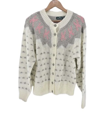 Suéter Cabin Creek Mary Bo Peep Abuela Tejido Botones Plateados Acrílico Crema Grande Foto 1 de 3