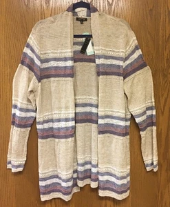 Lety & Me Damen Corinne Häkel Strick vorne offen Cardigan gestreift Größe 2X NEU - Bild 1 von 8