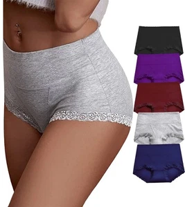High Waisted Cotton Womens Underwear Tummy Control Postpartum Panties Ladies ... - Picture 1 of 7