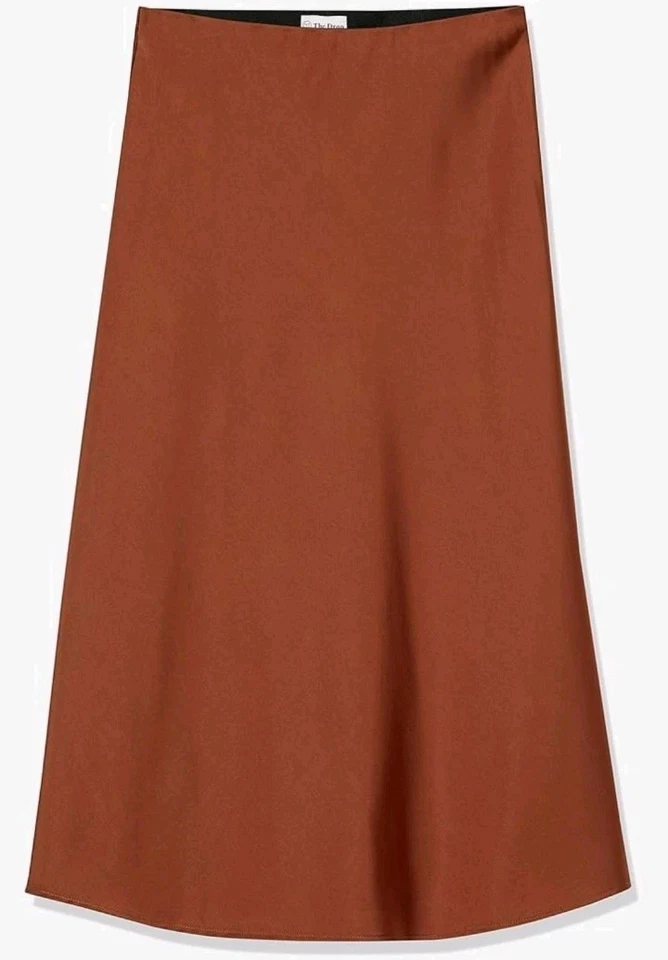 The Drop Women's Maya Satin Silky Slip Skirt Size XS BLUE