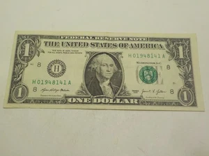 JAN 14, 1948, 1948/14/1, BIRTHDAY NOTE H 01948141 A 1$ Dollar Bill - Picture 1 of 4