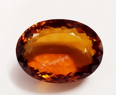 Orange Yellow Golden Citrine 98 Ct Oval Cut Loose Gemstone From Brazil - Image 1 of 4