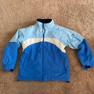Vintage OP Ocean Pacific Snowboarding/Ski Jacket Youth Size 10 Blue & White-EUC - Picture 1 of 5