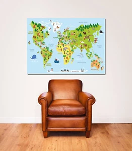 Kinderweltkarte - Children’s World Map - Giant XXL Poster - Grösse 100 x 140 cm - Bild 1 von 5