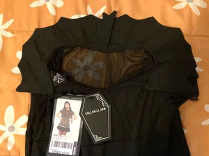 Dolls Kill bat 🦇 vampire dress Small NWT black skirt blouse shirt Halloween 🎃 - Picture 1 of 7