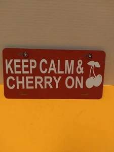Aluminum license plate keep calm and cherry on - Picture 1 of 12