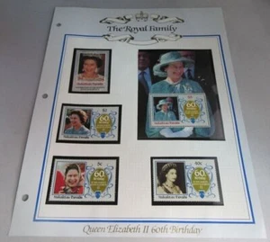 1986 QUEEN ELIZABETH II 60TH BIRTHDAY NUKUFETAU TUVALU STAMPS & ALBUM SHEET - Picture 1 of 6