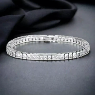 5mm Certified Treated Unisex Off White Diamond Tennis Bracelet-Great Sparkle - Image 1 of 4