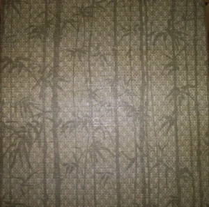 GREEN FAUX GRASSCLOTH BAMBOO SHOOTS PREPASTED TEXTURED VINYL WALLPAPER # ENC4080 - Picture 1 of 4