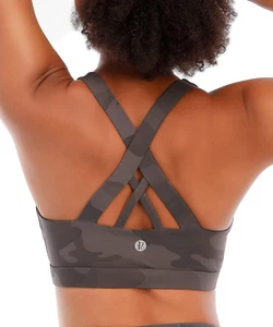 Sports Bra for Women, Criss-Cross Back Padded Strappy Sports Bras Medium Support - Picture 1 of 12