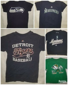 Boys Sports Team Baseball Graphic T-Shirts You Choose Team Mariners, Tigers, 4T - Picture 1 of 15