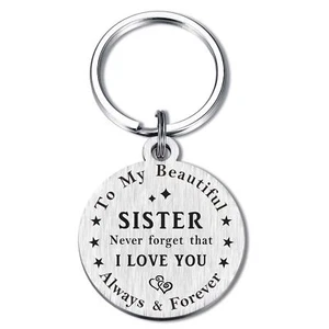 Sisters Keychain Love Sister Birthday Christmas Graduation Gift - Picture 1 of 5