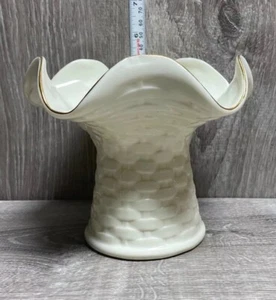 Ceramic Vase by Geo Z Lefton #11938 Basket Weave Pattern 5" Tall - Picture 1 of 4