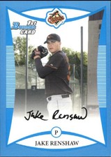 2008 Bowman Prospects Blue Orioles Baseball Card #BP34 Jake Renshaw /500