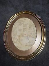 Vintage/Antique Tapestry Framed Gold Oval 22" x 18" Courting Couple AS-IS
