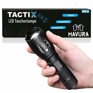 Tactix LED Tactical Torch Black Zoom Function 5 Lichtmodi 40x Heller - Picture 1 of 6