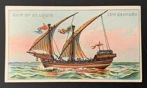 1900 OLD & ANCIENT SHIPS AMERICAN TOBACCO CO CIGARETTE CARD #2 SHIP OF ST LOUIS - Picture 1 of 2