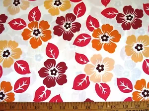 Cotton Quilt Fabric Flowers Hawaiian Print by Cranston by 1/2 Yard - Picture 1 of 2