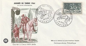 FRANCE 1964 FDC JOURNEE DU TIMBRE CHARTRES YT 1406 - Foto 1 di 1