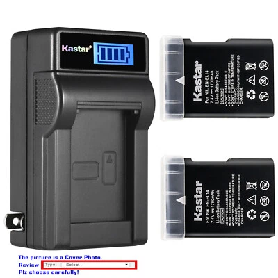Cargador de pared LCD de batería Kastar para cargador original Nikon EN-EL14 EL14 MH-24 Foto 1 de 4