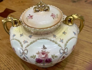 Antique Crown Devon Large Blush Pot With Lid - Picture 1 of 6